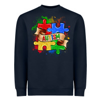 Navy autism puzzle pieces Heavyweight Sweatshirt - Zillion Design Studio