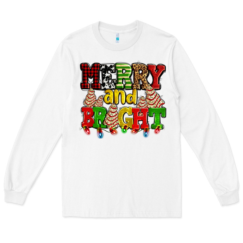 Merry And Bright With Christmas Tree  Cakes Ado Long Sleeve Tee by AdoDesignShop | Teevron