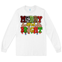 White merry and bright with christmas tree  cakes ado Long Sleeve Tee - AdoDesignShop