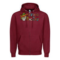 Burgundy cinco de mayo skull Zipper Hoodie - BarkalooDesign