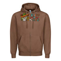 Chestnut cinco de mayo skull Zipper Hoodie - BarkalooDesign