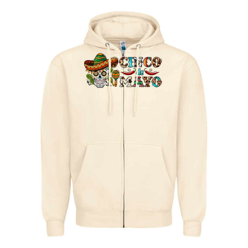 Cinco De Mayo Skull Zipper Hoodie by BarkalooDesign | Teevron