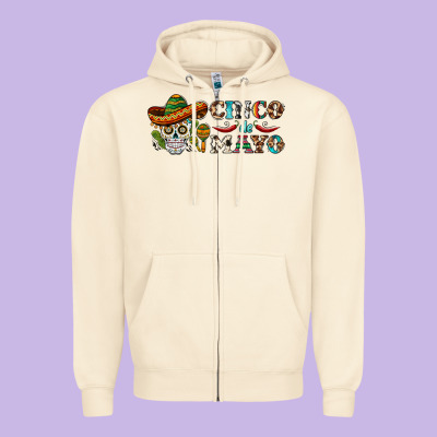 Cinco De Mayo Skull Zipper Hoodie Designed By Barkaloodesign
