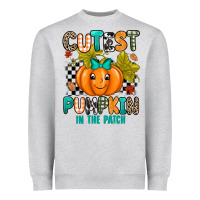 Heather Grey Cutest Pumpkin In The Patch Heavyweight Sweatshirt - texasbilliewilder