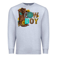 Heather Grey western cowboy Premium Sweatshirt - NancyCooperArtShop