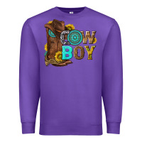 Purple western cowboy Premium Sweatshirt - NancyCooperArtShop
