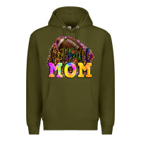 Army Green football mom Premium Hoodie - LillyAllenDesigns