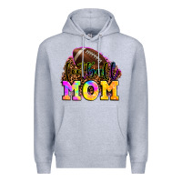 Heather Grey football mom Premium Hoodie - LillyAllenDesigns