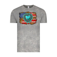 Cloud Rock American flag leopard turquoise gemstone Vintage Tee - Neo Western