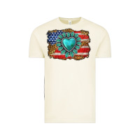Vintage Arctic American flag leopard turquoise gemstone Vintage Tee - Neo Western