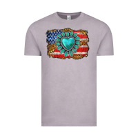 Vintage Zinc American flag leopard turquoise gemstone Vintage Tee - Neo Western