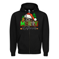 Black merry slothmas Zipper Hoodie - Jasminsmagicworld