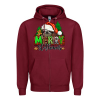 Burgundy merry slothmas Zipper Hoodie - Jasminsmagicworld