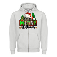 Dove Grey merry slothmas Zipper Hoodie - Jasminsmagicworld