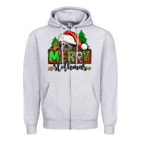 Heather Grey merry slothmas Zipper Hoodie - Jasminsmagicworld