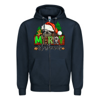 Navy merry slothmas Zipper Hoodie - Jasminsmagicworld