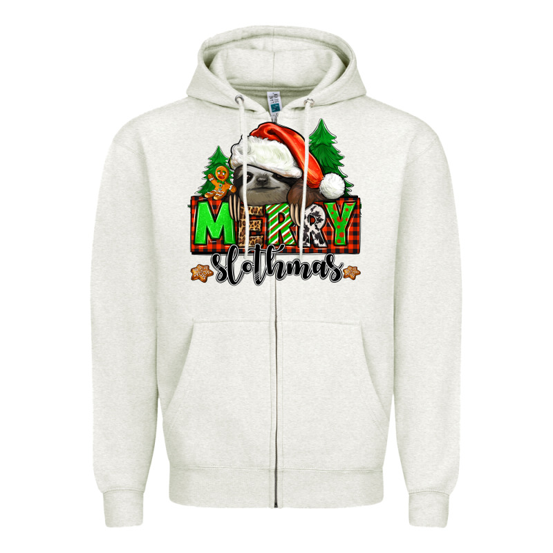 Merry Slothmas Zipper Hoodie by Jasminsmagicworld | Teevron