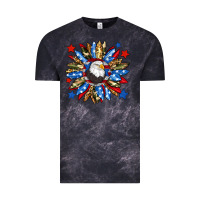 Cloud Black American flag sunflower Vintage Tee - Neo Western