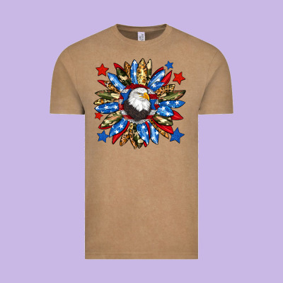 American Flag Sunflower Vintage Tee Designed By Neo Western