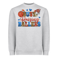 Heather Grey busy raising ballers basketball Heavyweight Sweatshirt - Zillion Design Studio