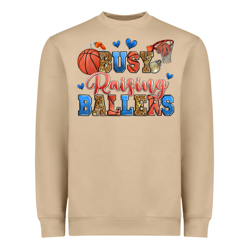 Busy Raising Ballers Basketball Heavyweight Sweatshirt by Zillion Design Studio | Teevron
