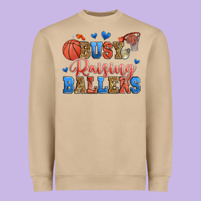 Busy Raising Ballers Basketball Heavyweight Sweatshirt Designed By Zillion Design Studio
