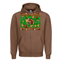 Chestnut football leopard Zipper Hoodie - NancyCooperArtShop