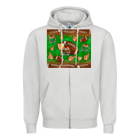 Dove Grey football leopard Zipper Hoodie - NancyCooperArtShop