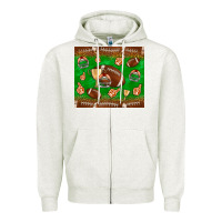 Oatmeal Heather football leopard Zipper Hoodie - NancyCooperArtShop