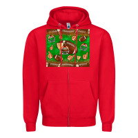 Red football leopard Zipper Hoodie - NancyCooperArtShop