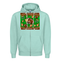 Seafoam football leopard Zipper Hoodie - NancyCooperArtShop