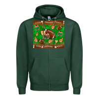 Sports Green football leopard Zipper Hoodie - NancyCooperArtShop