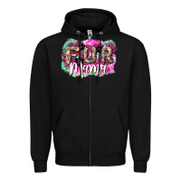 Black fur mama Zipper Hoodie - NancyCooperArtShop