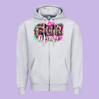 Fur Mama Zipper Hoodie Designed By Nancycooperartshop