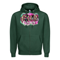 Sports Green fur mama Zipper Hoodie - NancyCooperArtShop
