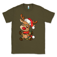 Army Green baby christmas reindeer Classic Tee - AdoDesignShop