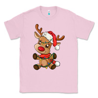 Bubblegum Pink baby christmas reindeer Classic Tee - AdoDesignShop