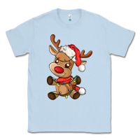 Dusty Blue baby christmas reindeer Classic Tee - AdoDesignShop