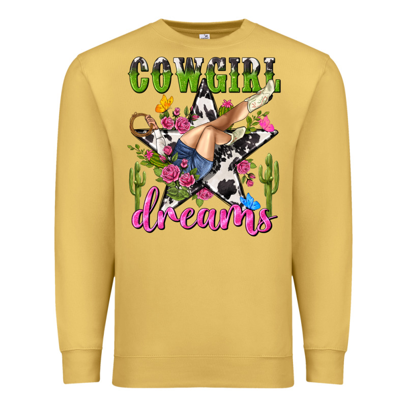 Western Rodeo Cowgirl Dreams Premium Sweatshirt by NancyCooperArtShop | Teevron