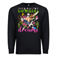 Black western rodeo cowgirl dreams Premium Sweatshirt - NancyCooperArtShop