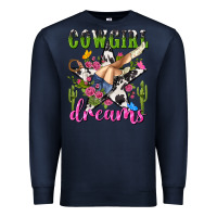 Navy western rodeo cowgirl dreams Premium Sweatshirt - NancyCooperArtShop