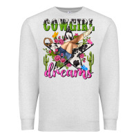 Oatmeal Heather western rodeo cowgirl dreams Premium Sweatshirt - NancyCooperArtShop