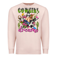 Pale Pink western rodeo cowgirl dreams Premium Sweatshirt - NancyCooperArtShop