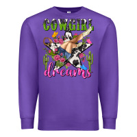 Purple western rodeo cowgirl dreams Premium Sweatshirt - NancyCooperArtShop