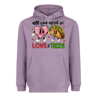 Lavender all you need is love and tacos Heavyweight Hoodie - MaliasSmallBusiness