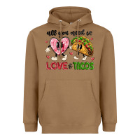 Toasted Coconut all you need is love and tacos Heavyweight Hoodie - MaliasSmallBusiness