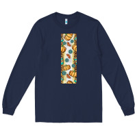 Navy pumpkin fall Long Sleeve Tee - BundleAndBundleShop