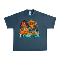 Midnight Navy happy fall scarecrow Urban Heavy Tee - FaDigitalArtStudio