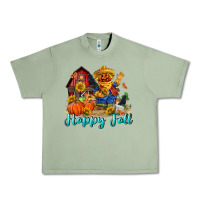 Oil Green happy fall scarecrow Urban Heavy Tee - FaDigitalArtStudio