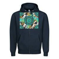 Navy gemstone leopard cowhide Zipper Hoodie - NancyCooperArtShop